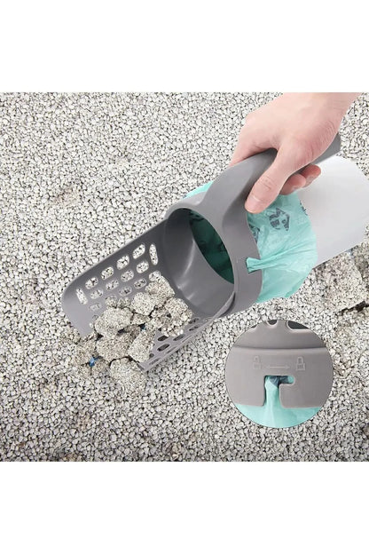 Yeni Nesil Kedi Kumu Küreği ve 4'lü dışkı poşeti hediyeli