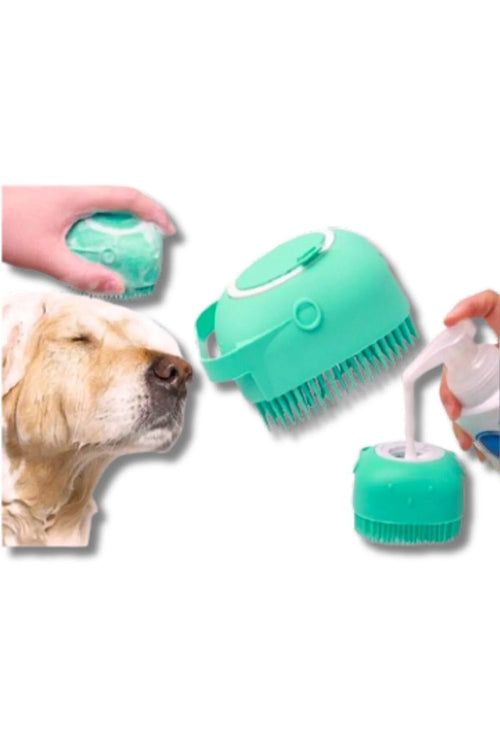 Şampuan Hazneli Kedi Köpek Yıkama Banyo Fırçası