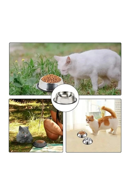 2 Adet Paslanmaz Çelik Mama Ve Su Kabı